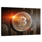 Golden Bitcoin Closeup Wall Art
