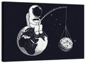 Little Astronaut Fishing the Moon Wall Art