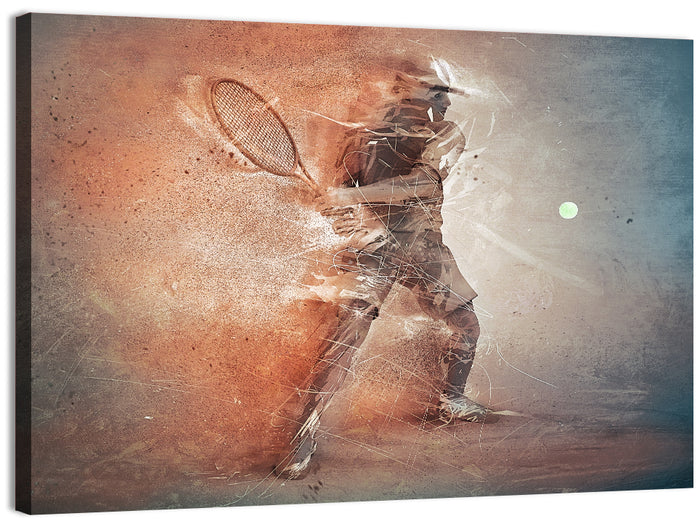 Tennis Player in Motion Wall Art as a canvas print