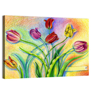 Pencils Tulips Wall Art