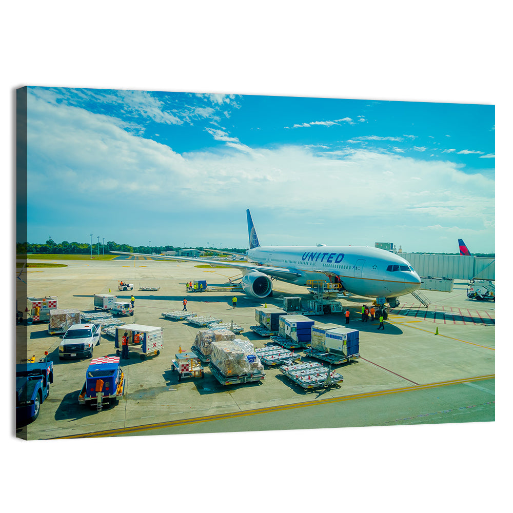 Cancun International Airport Tarmac Wall Art, canvas print, landscape
