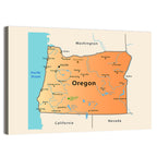 Oregon State Map Wall Art