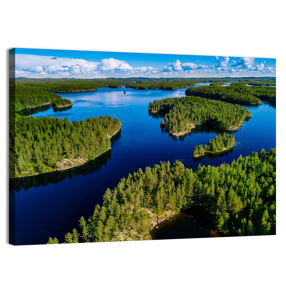Blue Lakes and Green Forests, Finland Wall Art, canvas print, landscape
