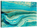 Teal Marble Waves Wall Art