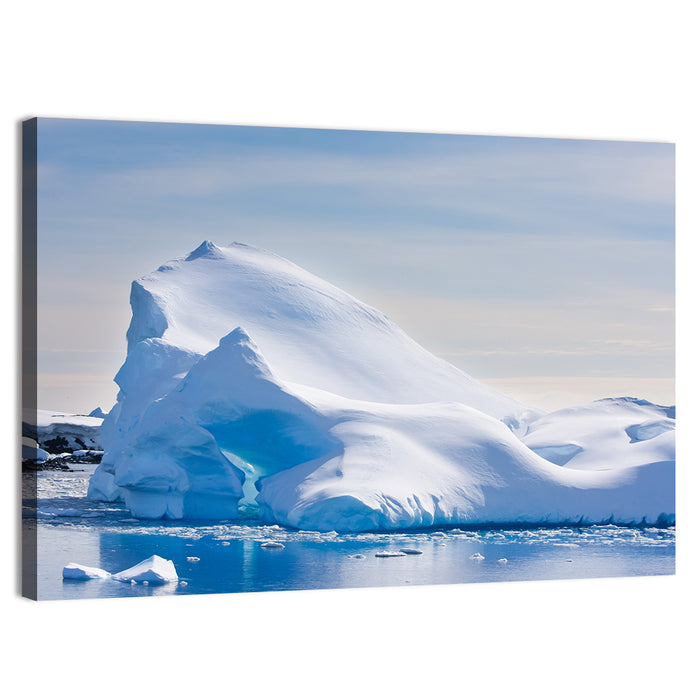Antarctic Iceberg in Snow Wall Art as a canvas print