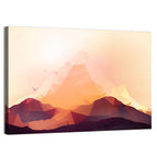 Geometric Mountain Sunset Illustration Wall Art