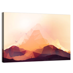 Mountain Sunset Illustration Wall Art