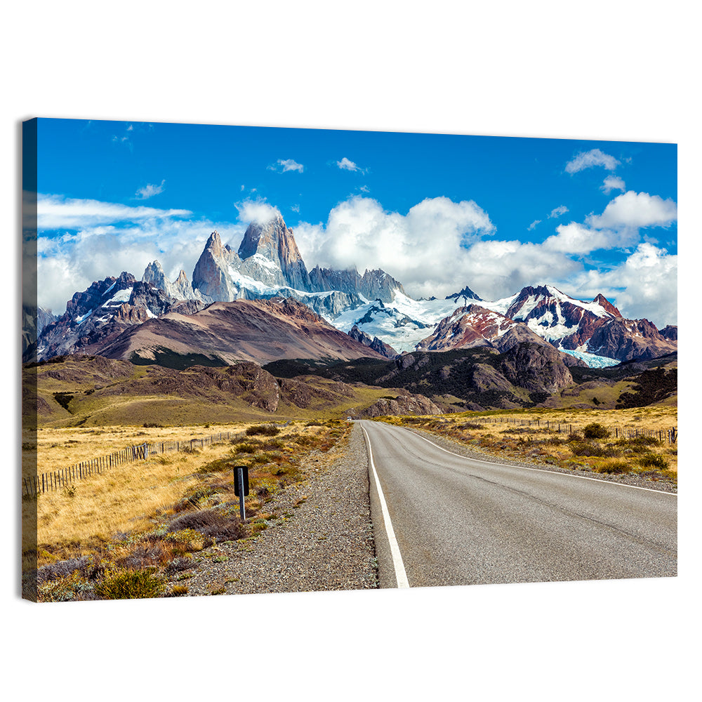 Mount Fitz Roy Road Wall Art, canvas print, landscape