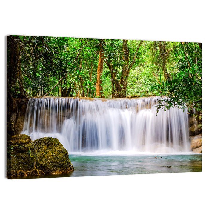 Huai Mae Khamin Waterfall, Jungle Canopy Wall Art as a canvas print