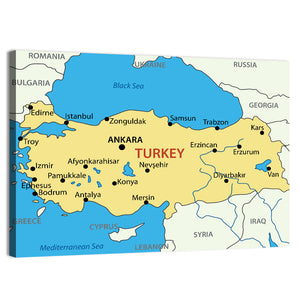 Republic of Turkey Map Wall Art