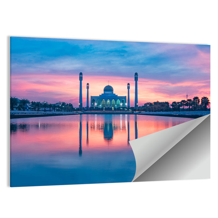 Central Mosque of Songkhla at Sunset Wall Art as a poster print