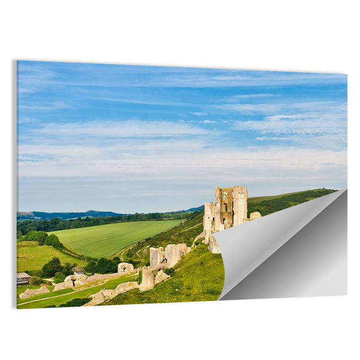 Corfe Castle Ruins Wall Art as a poster print