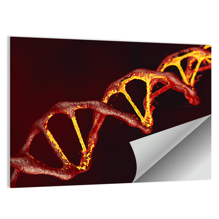 Red Dna Double Helix Wall Art as a poster print
