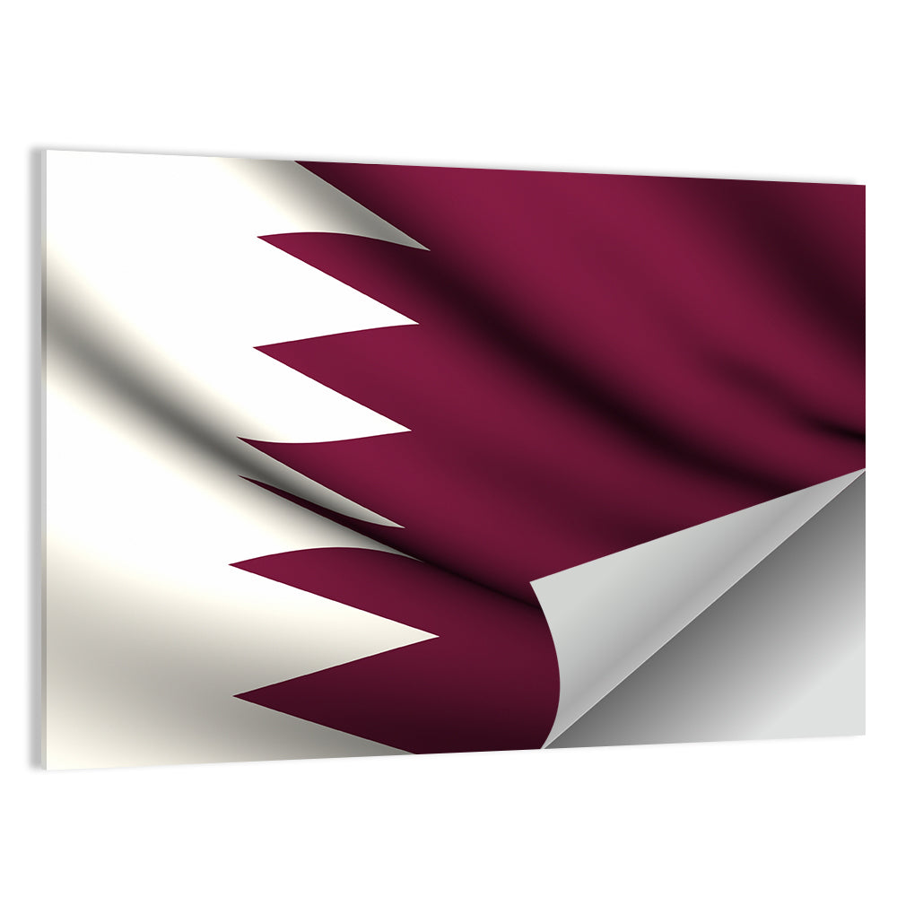 Waving Qatar Flag Wall Art