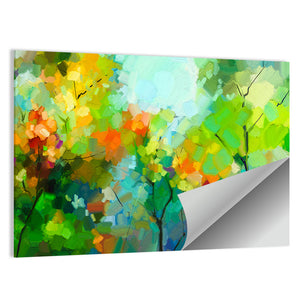 Colorful Leaves Abstract Wall Art