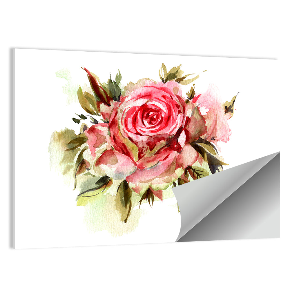 Single Bloom Rose Watercolor Wall Art