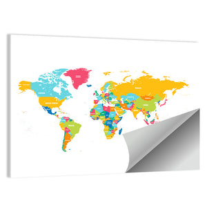 Colorful World Map Wall Art