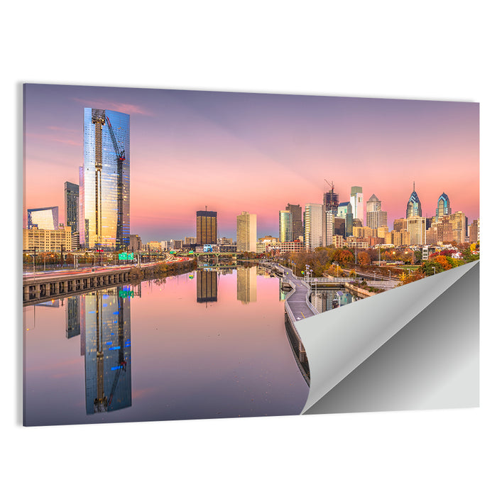 Philadelphia Skyline at Twilight Wall Art as a poster print