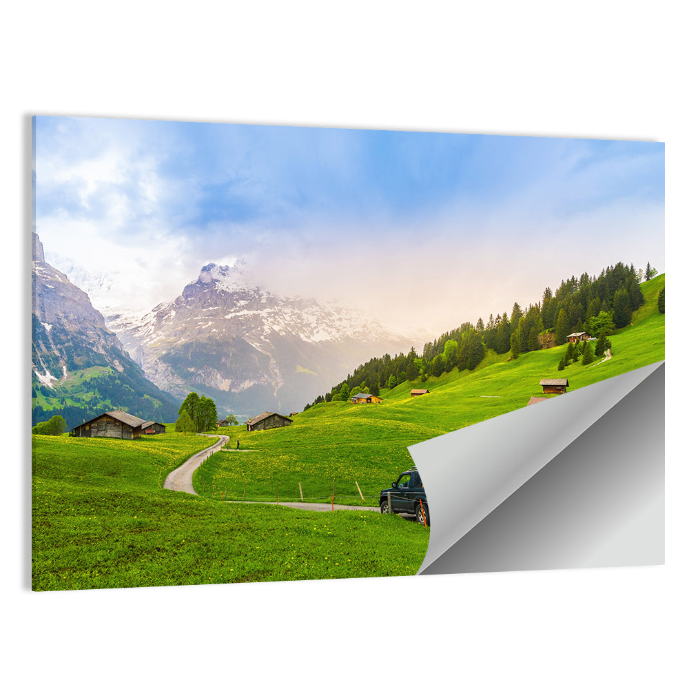 Grindelwald Alpine Village Road Wall Art