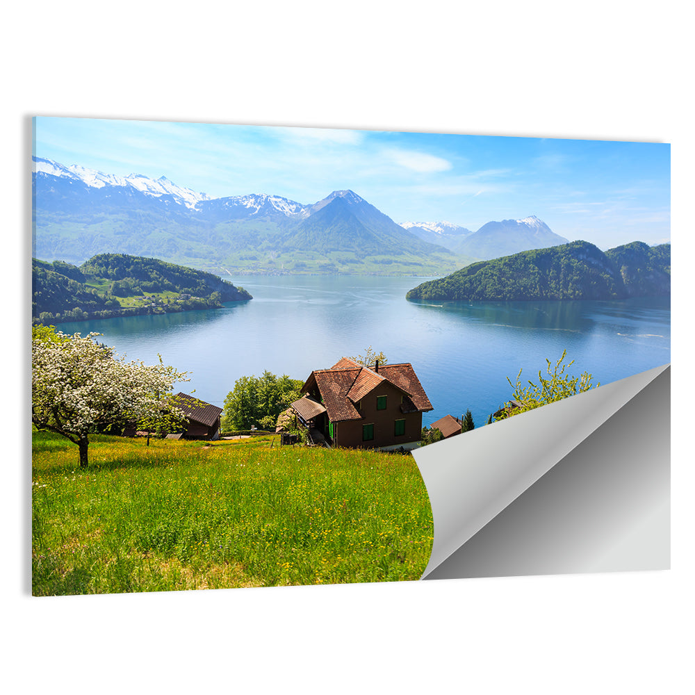 Lake Luzern Meadow View Wall Art