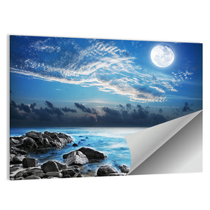 Full Moon Over Tropical Bay Wall Art