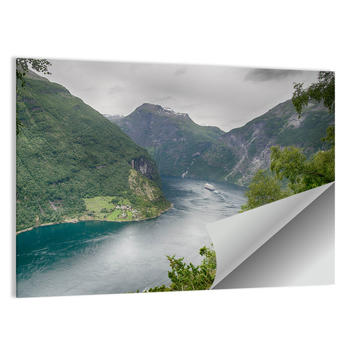 Geirangerfjord with Cruise Ship Wall Art as a poster print