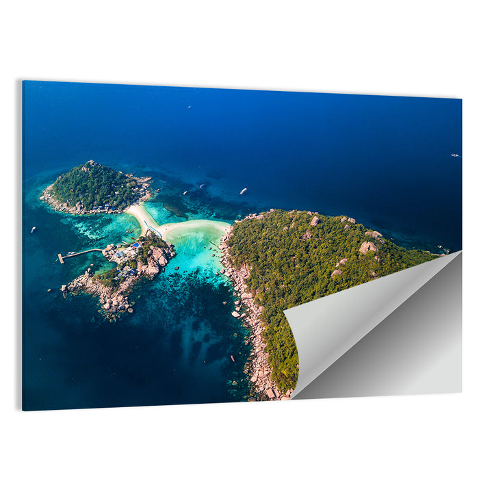 Koh Nang Yuan Aerial View Wall Art as a poster print