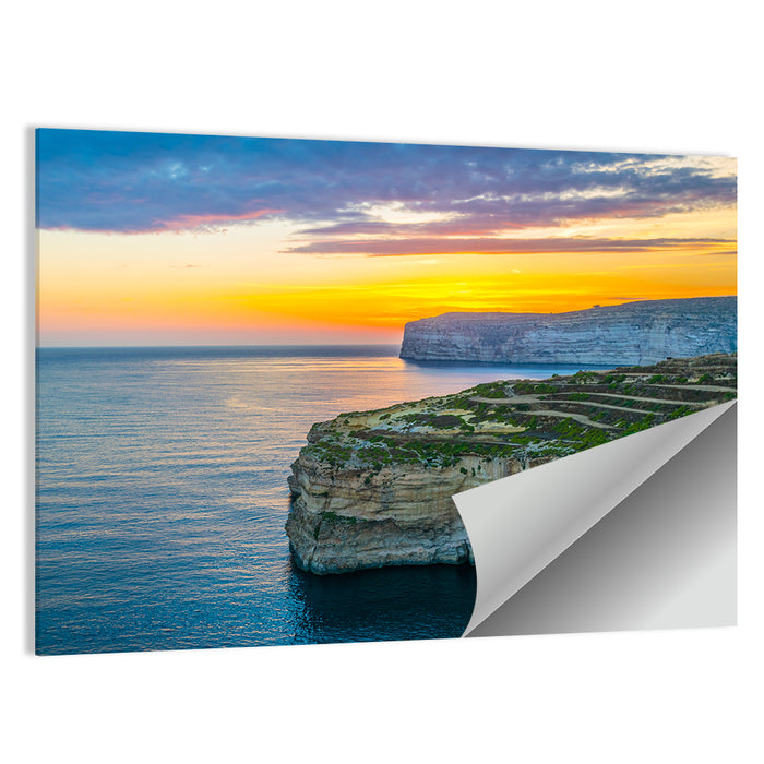 Dwejra Cliffs Sunset, San Lawrenz Wall Art as a poster print