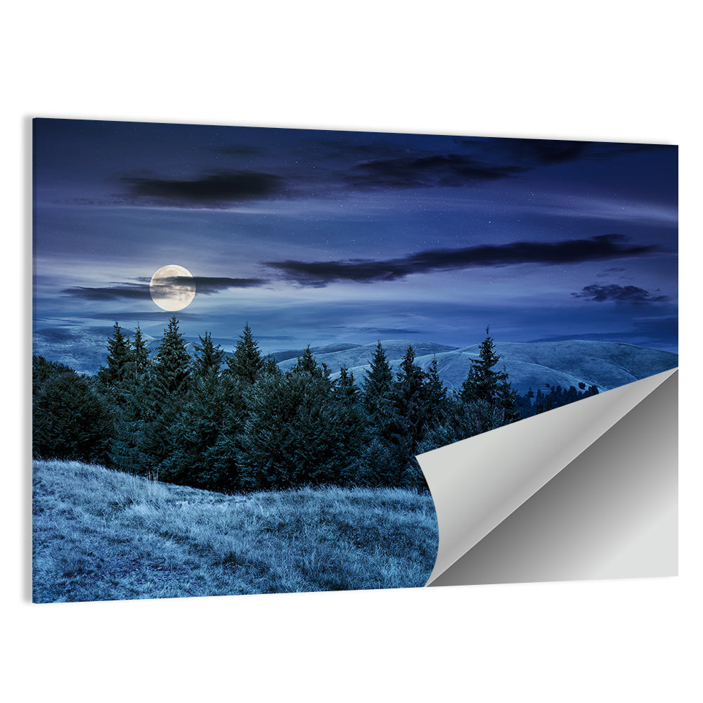 Moonlit Svydovets Ridge Wall Art