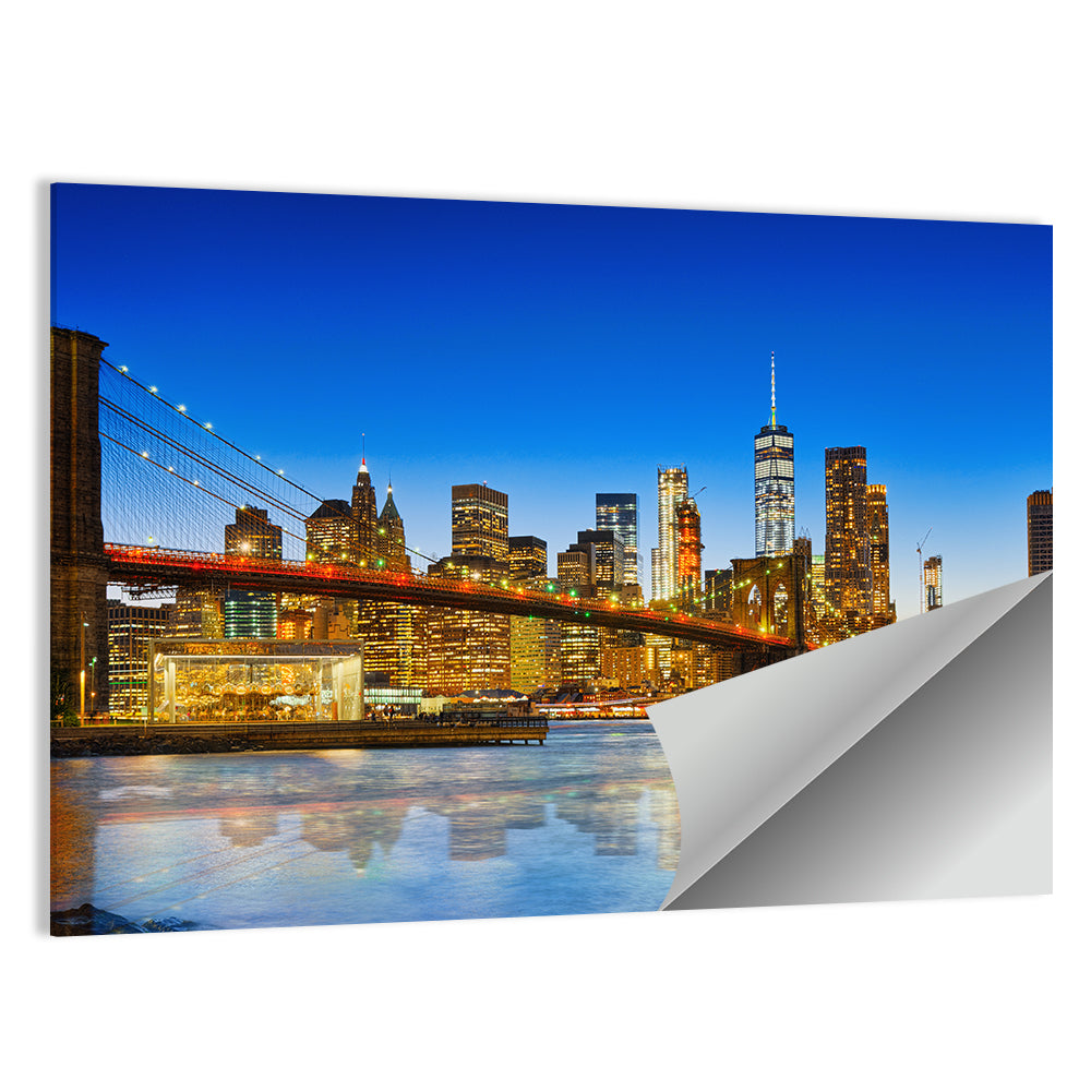 Brooklyn Bridge at Dusk, Lower Manhattan Wall Art