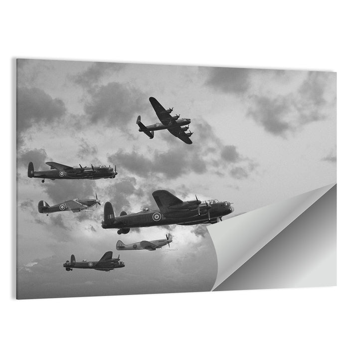 Lancaster Bombers in Formation Wall Art as a poster print