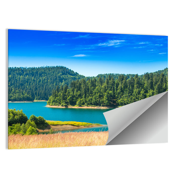 Lokvarsko Lake Turquoise Shoreline Wall Art as a poster print