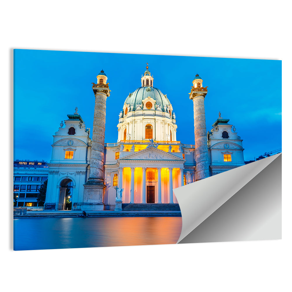 Karlskirche at Dusk Wall Art