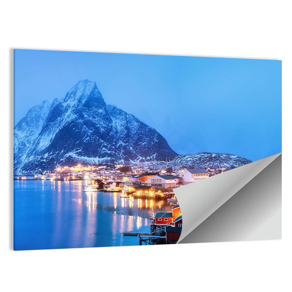 Reine Harbor at Twilight Wall Art