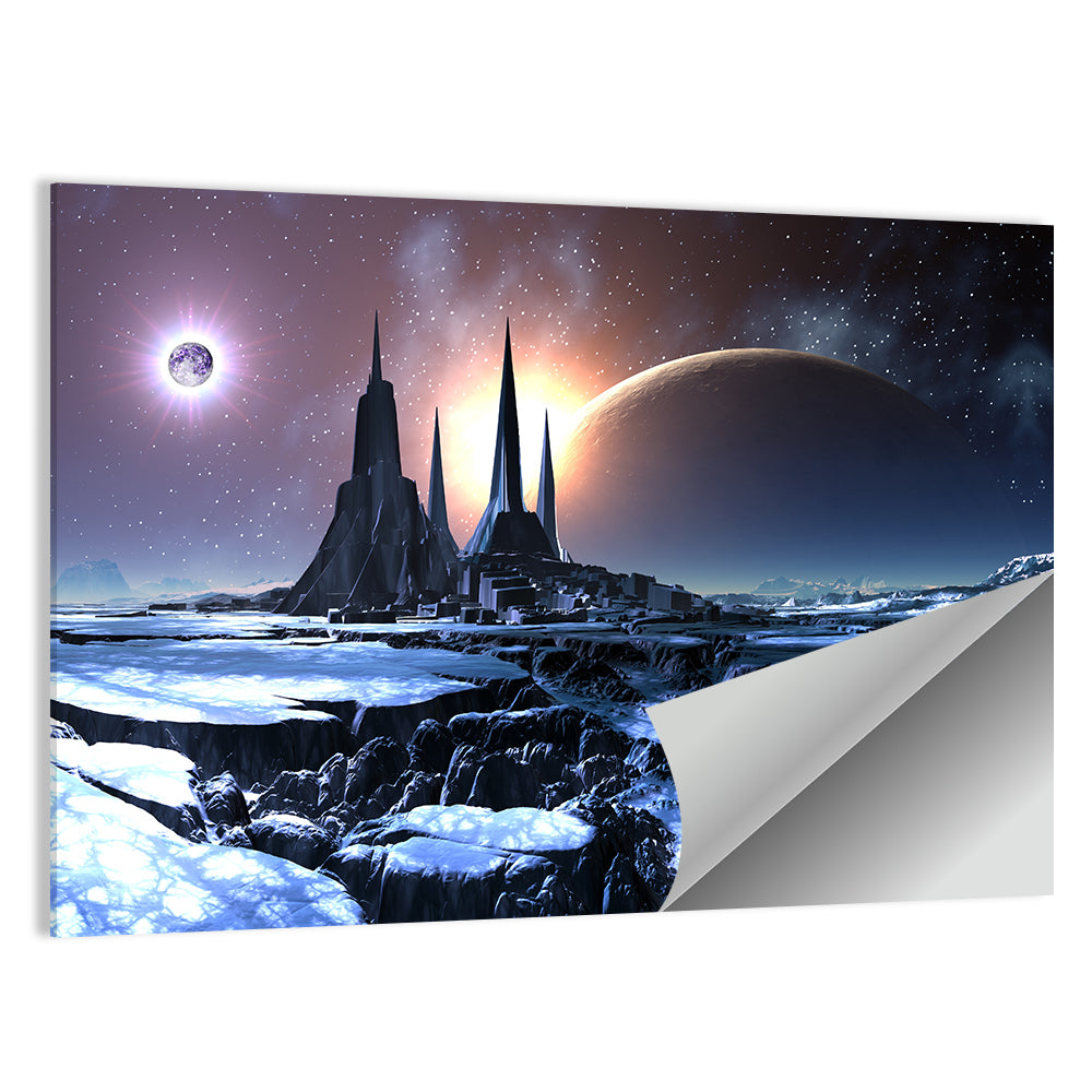 Lost Alien City in Snow Wall Art