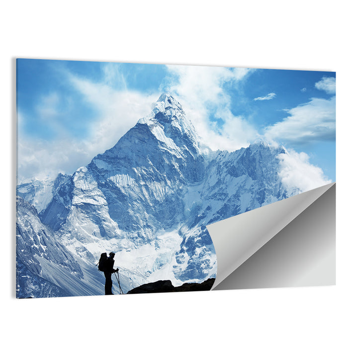 Himalayan Climber Silhouette Wall Art as a poster print