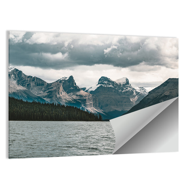 Maligne Lake, Snow-capped Peaks Wall Art as a poster print