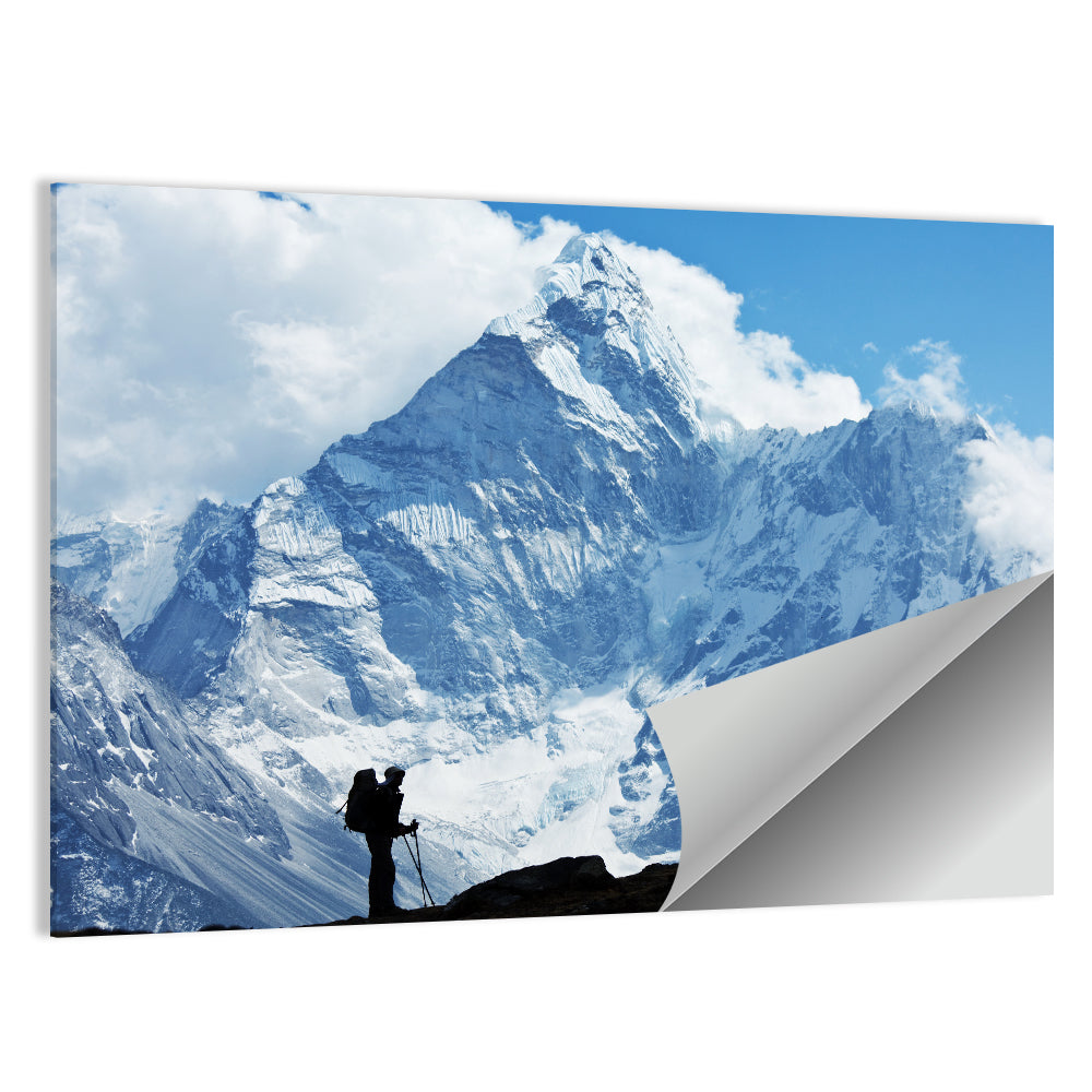 Hiker in Everest Region Wall Art