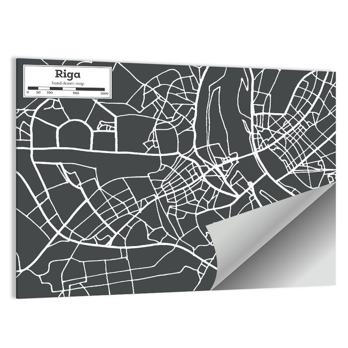 Riga Aerial Map Wall Art as a poster print