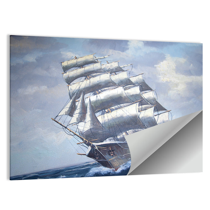 Antique Sailing Ship at Sea Wall Art as a poster print