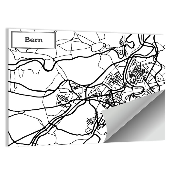 Bern City Map Wall Art as a poster print
