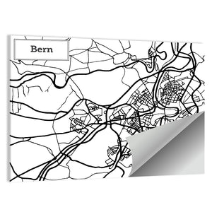 Bern City Map Wall Art