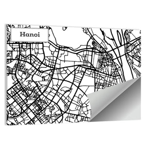Hanoi City Map Wall Art