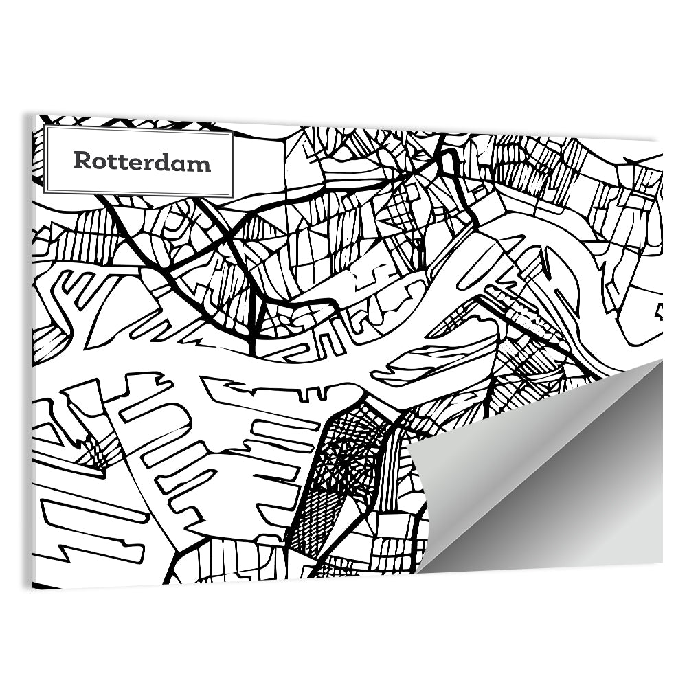 Rotterdam City Map Wall Art