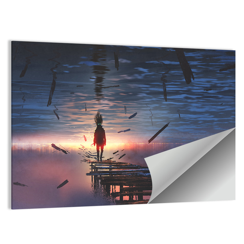 Surreal Sunset Over Mirrored Lake Wall Art