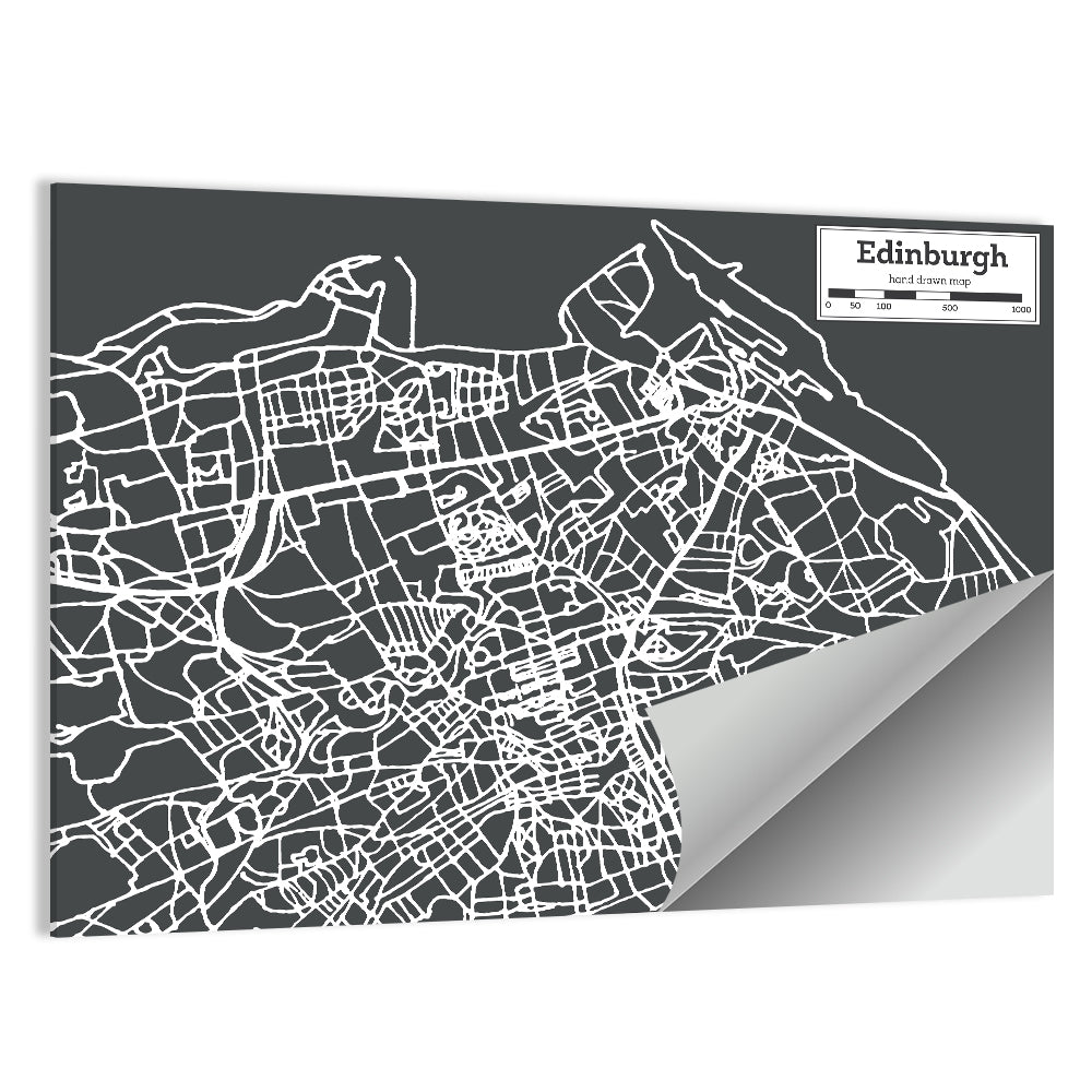 Edinburgh Minimalist City Map Wall Art