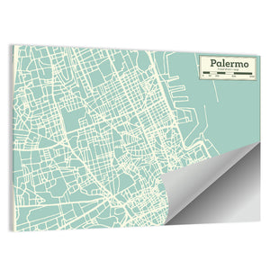 Palermo City Map Wall Art