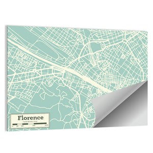 Florence City Map Wall Art