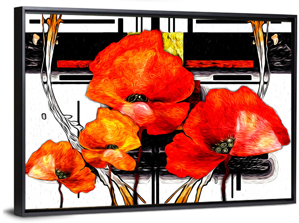 Poppy Closeup Abstract Wall Art