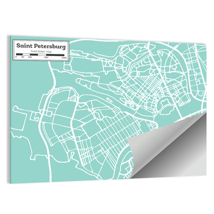 Saint Petersburg City Map Wall Art